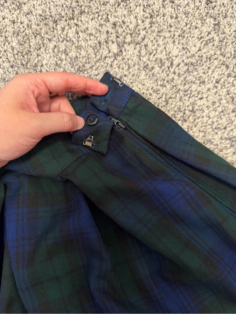 Hot Topic Pleated Blue and Green Plaid Mini Skirt Size 1 (Plus)